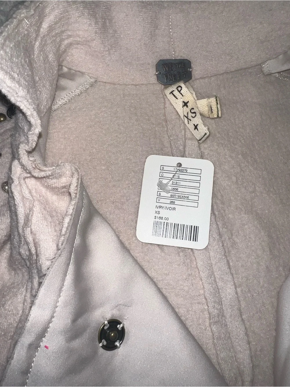 Free People We The Free Ivory Studded Moto Jacket XS